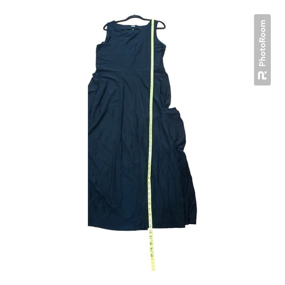 Eileen Fisher Maxi Dress Womens M Black Sleeveless Minimalist Italian Fa… - Picture 10 of 12